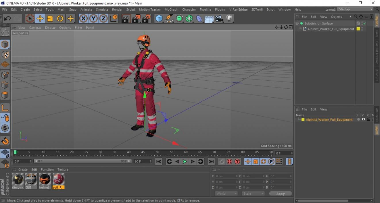 3D model Alpinist Worker Full Equipment