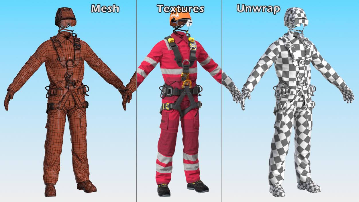 3D model Alpinist Worker Full Equipment