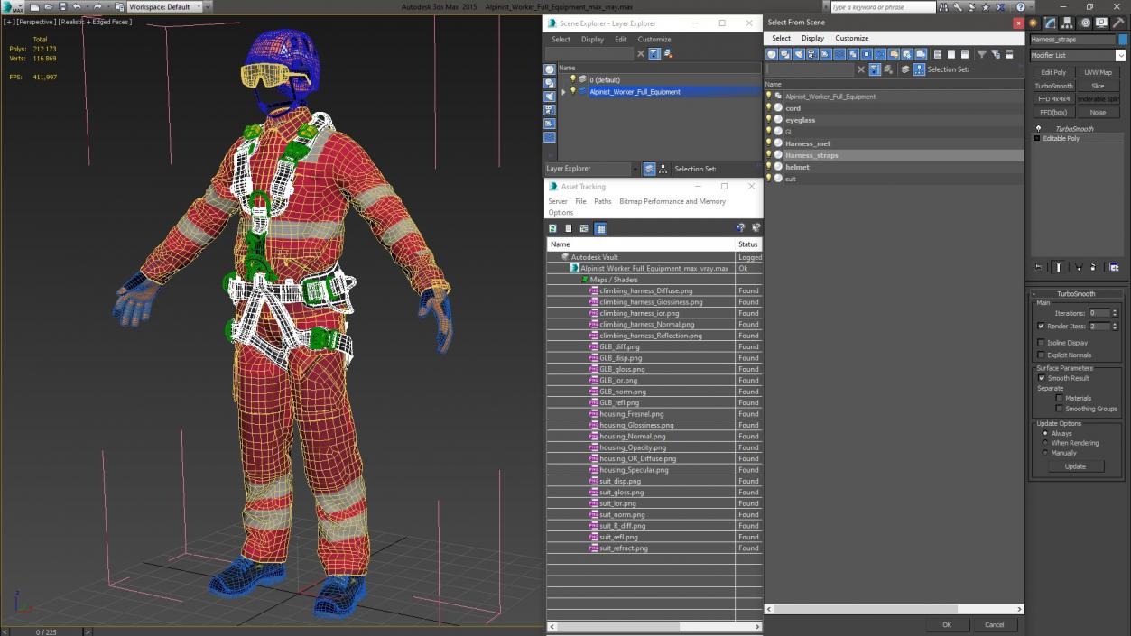 3D model Alpinist Worker Full Equipment