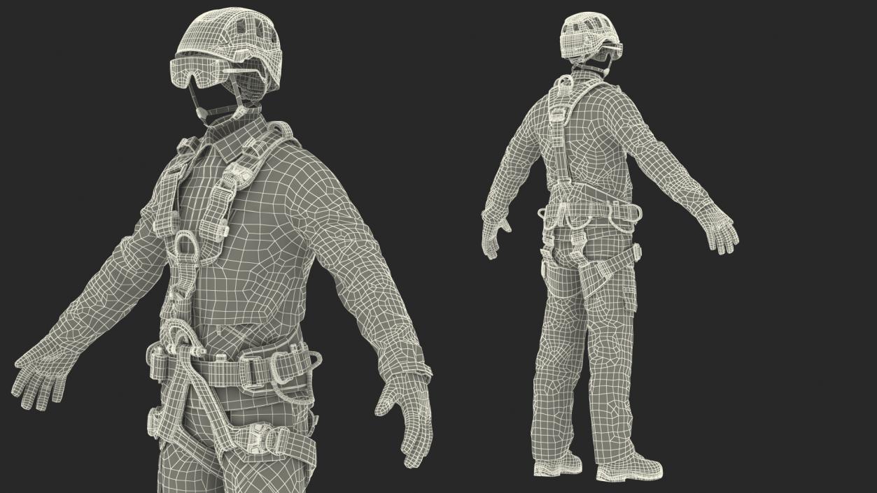 3D model Alpinist Worker Full Equipment