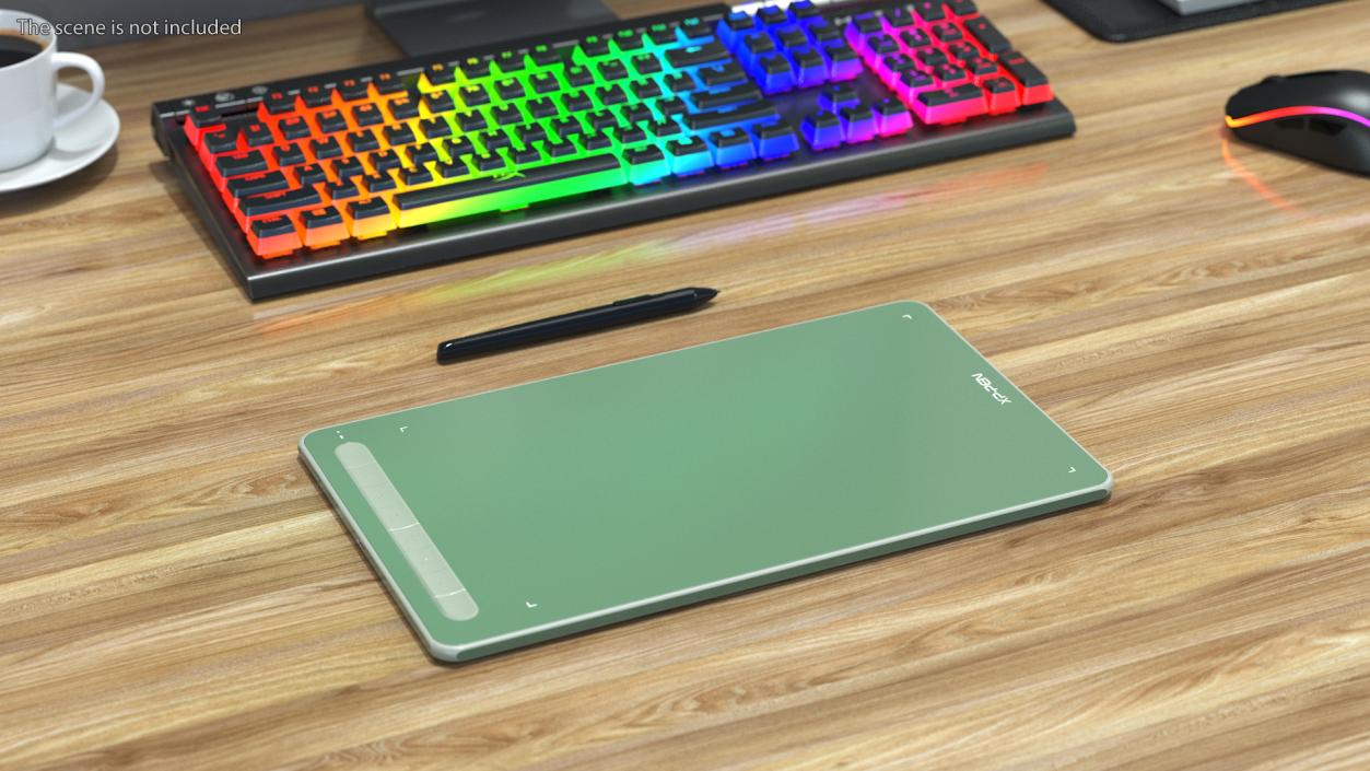 XPPen Deco Digital Drawing Tablet Green 3D model