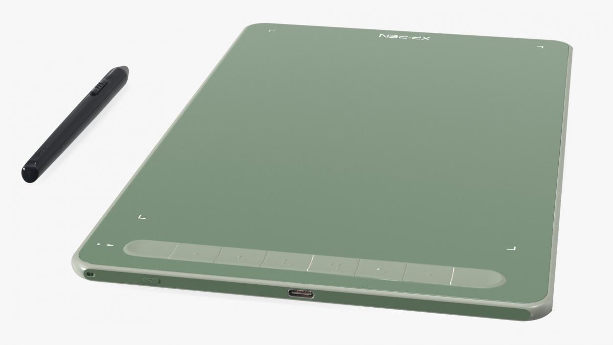 XPPen Deco Digital Drawing Tablet Green 3D model