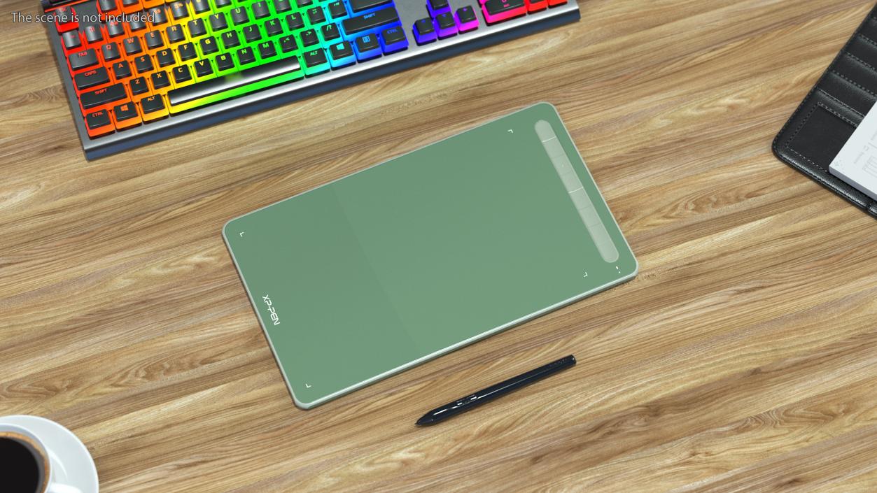 XPPen Deco Digital Drawing Tablet Green 3D model