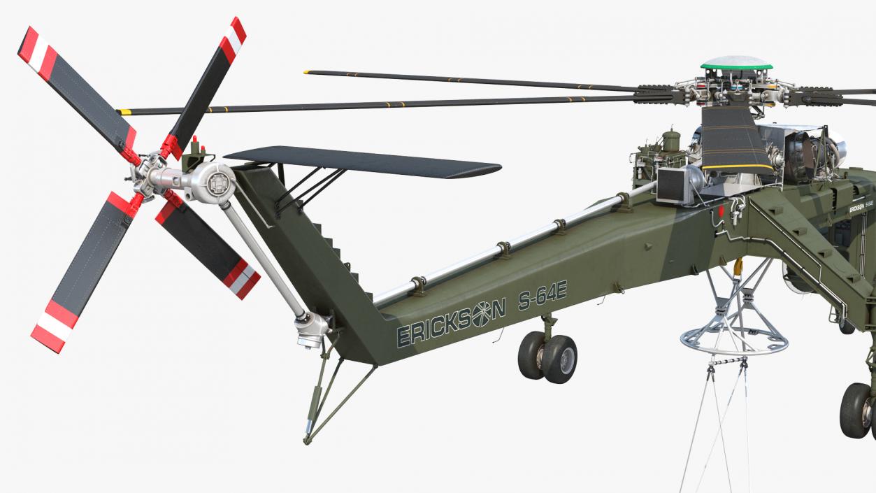 3D model Heavy-Lift Helicopter Sikorsky S-64 Skycrane Green