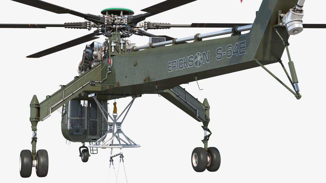 3D model Heavy-Lift Helicopter Sikorsky S-64 Skycrane Green