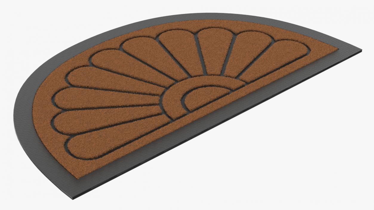 3D model Brown Arched Door Mat Fur