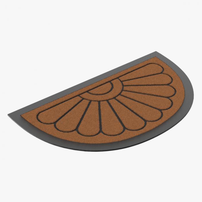 3D model Brown Arched Door Mat Fur