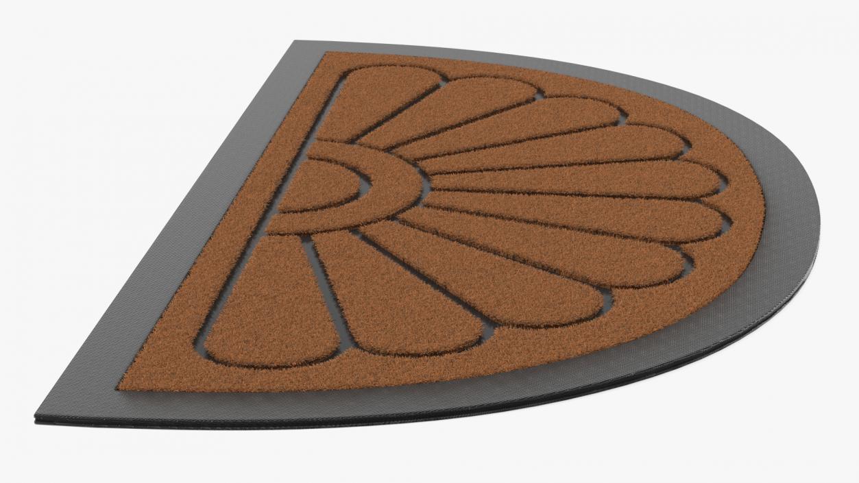 3D model Brown Arched Door Mat Fur