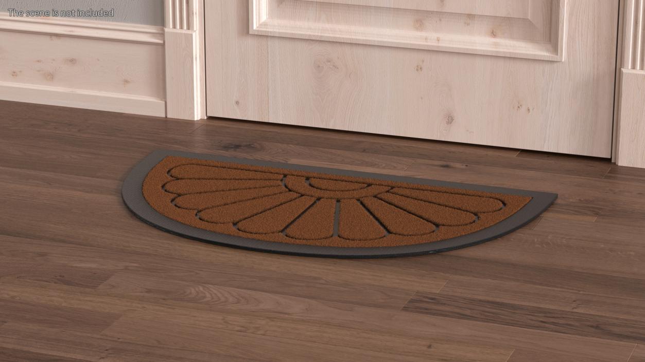 3D model Brown Arched Door Mat Fur