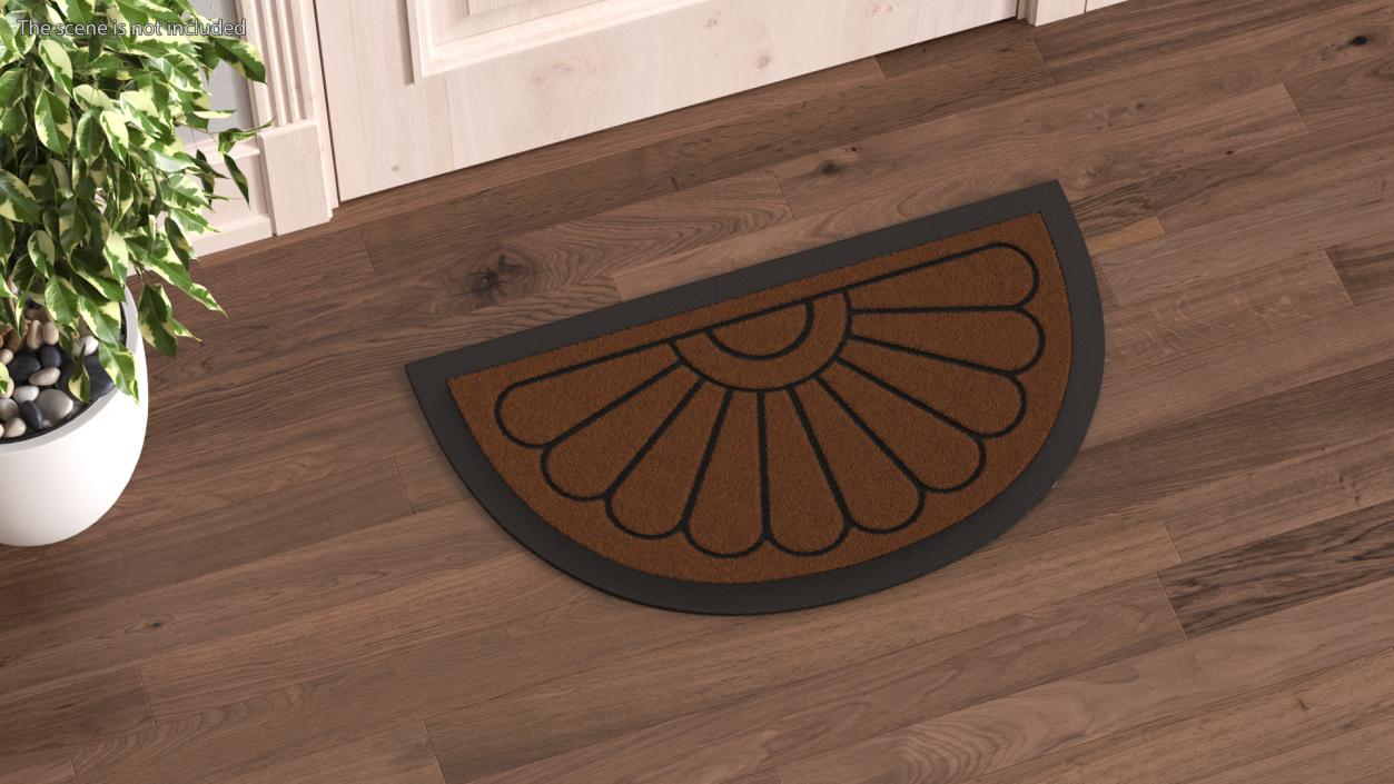 3D model Brown Arched Door Mat Fur