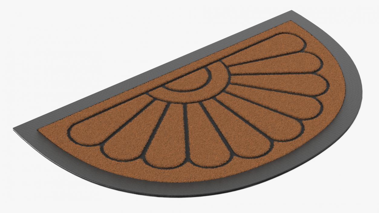 3D model Brown Arched Door Mat Fur