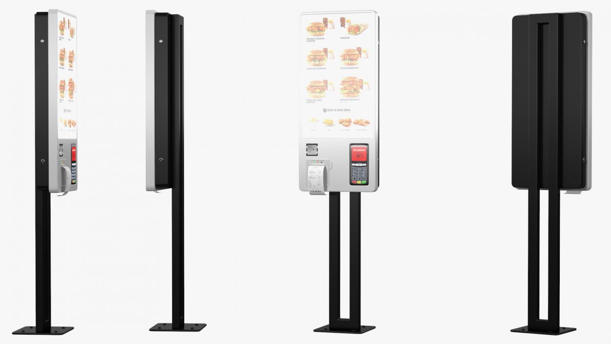 Fast Food Self Ordering Kiosk 3D model