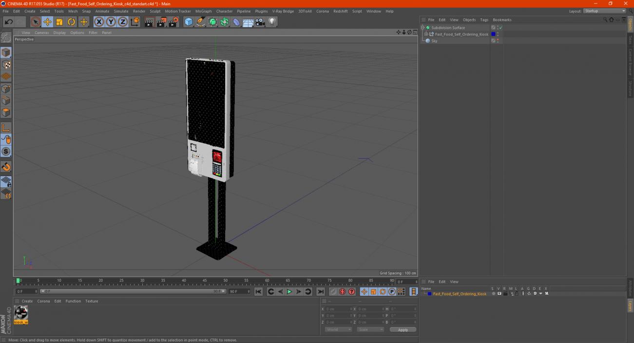 Fast Food Self Ordering Kiosk 3D model