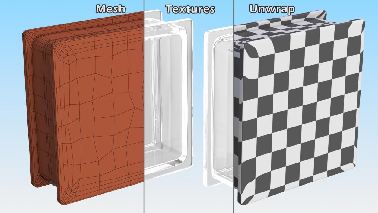 Clear Square Glass Block 3D model