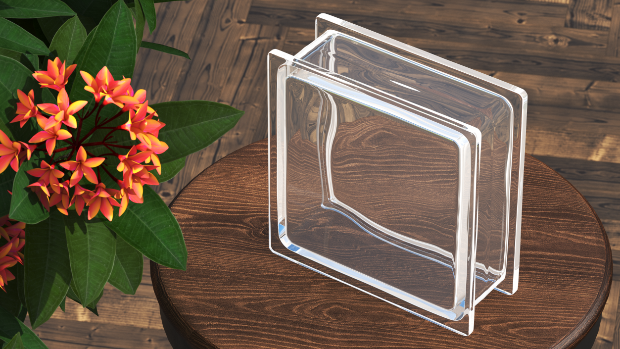 Clear Square Glass Block 3D model