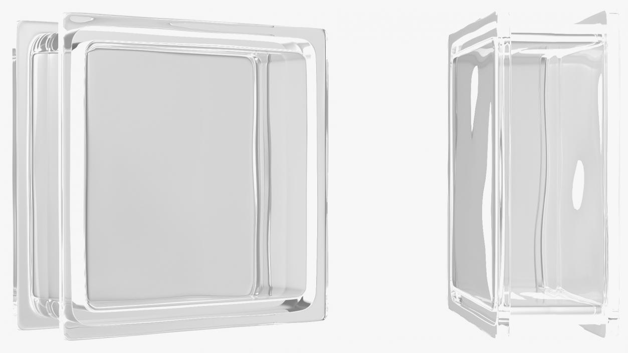 Clear Square Glass Block 3D model