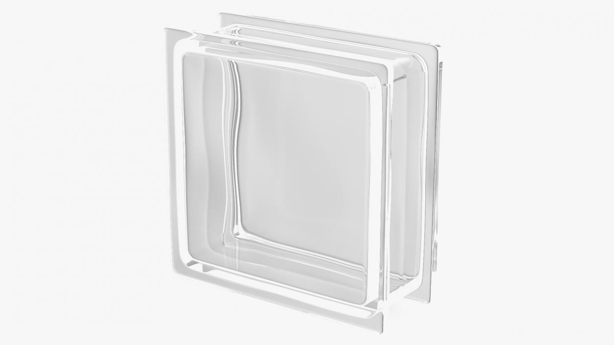 Clear Square Glass Block 3D model