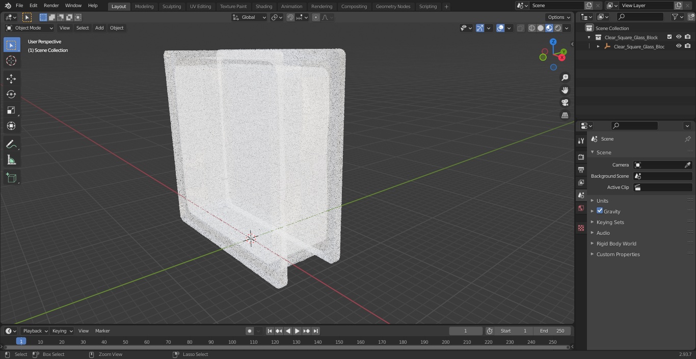 Clear Square Glass Block 3D model