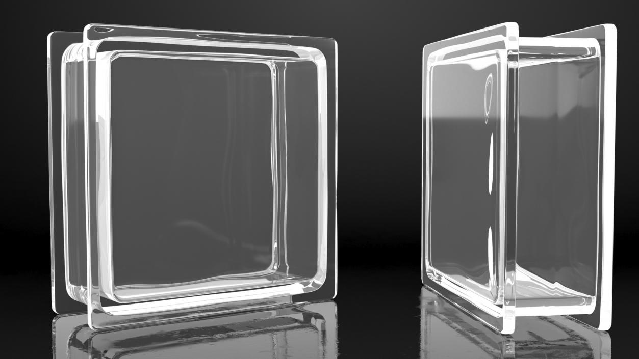 Clear Square Glass Block 3D model