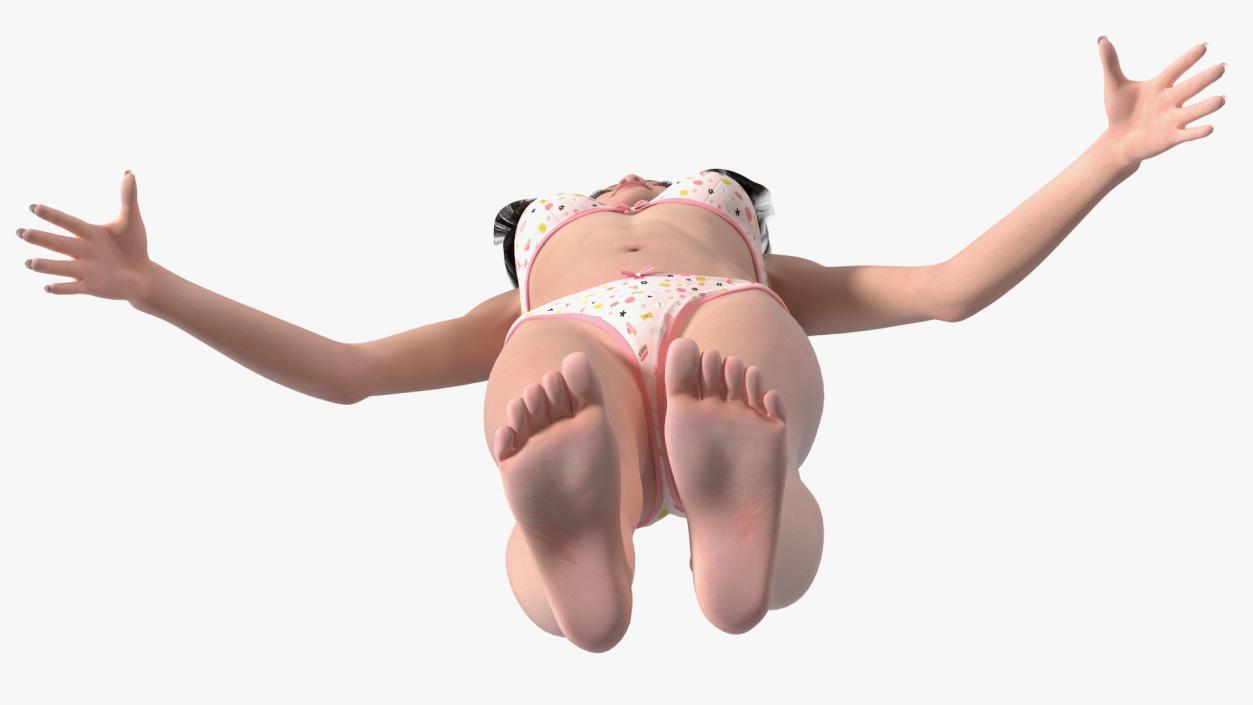 Chinese Woman Lingerie T-pose 3D model