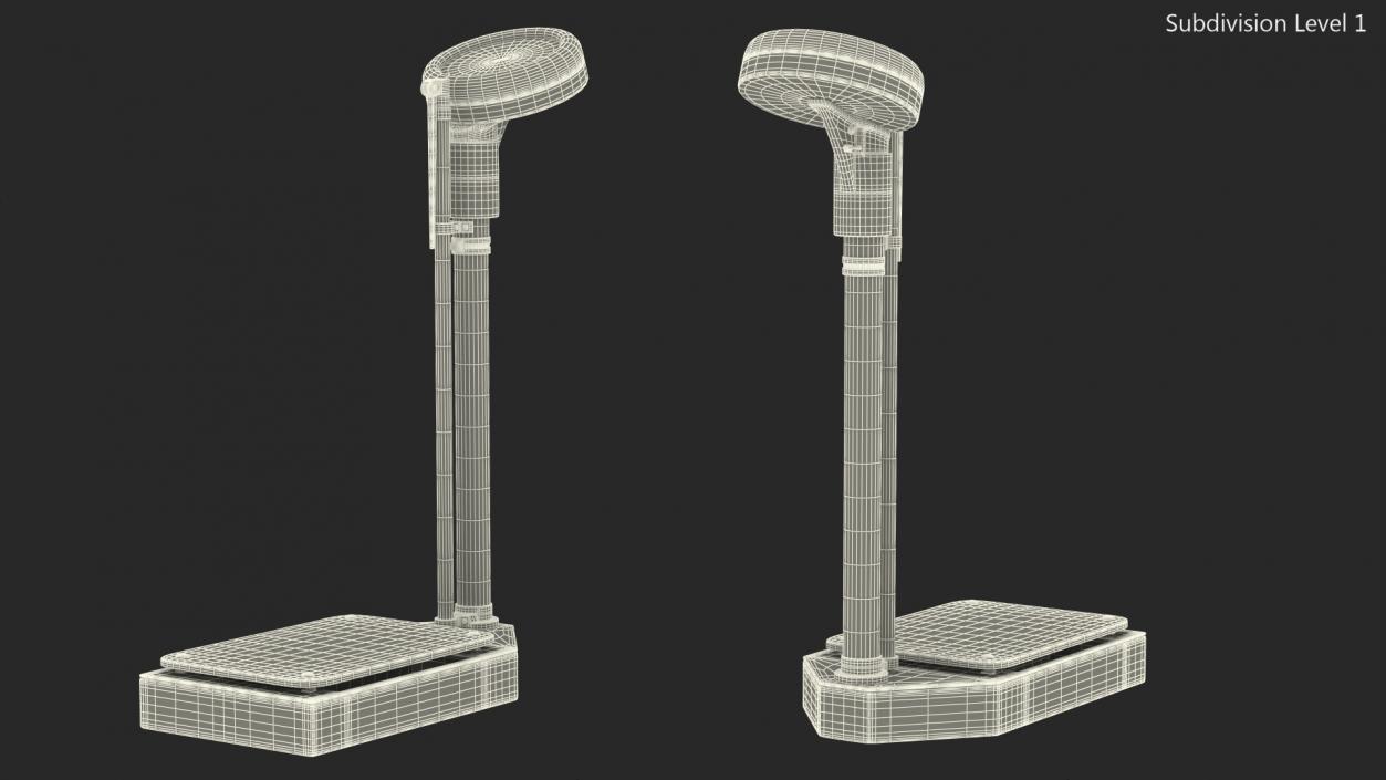 3D Analog Scales with Foldable Height Rod model