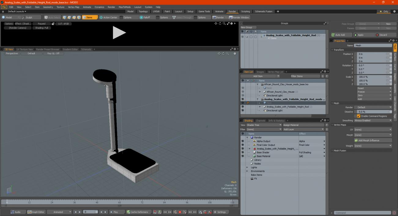 3D Analog Scales with Foldable Height Rod model