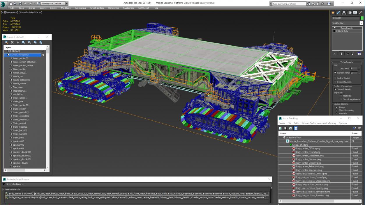 Mobile Launcher Platform Crawler Rigged 3D model