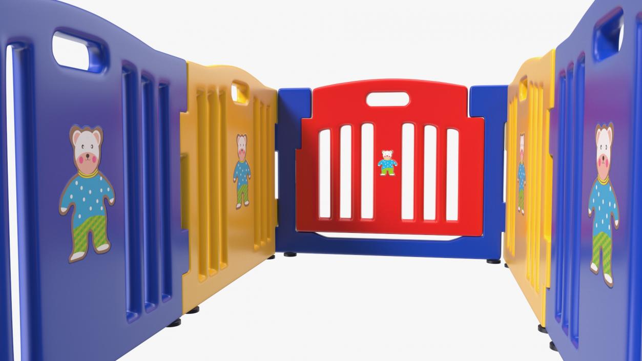 Baby Playpen Rectangle 3D