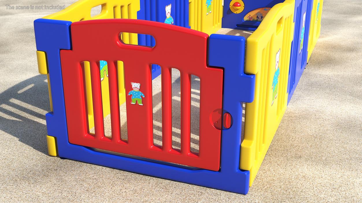 Baby Playpen Rectangle 3D