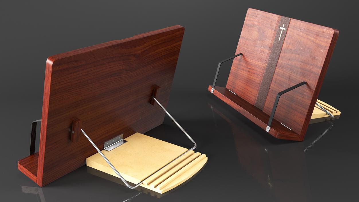 Wood Portable Reading Book Stand 3D