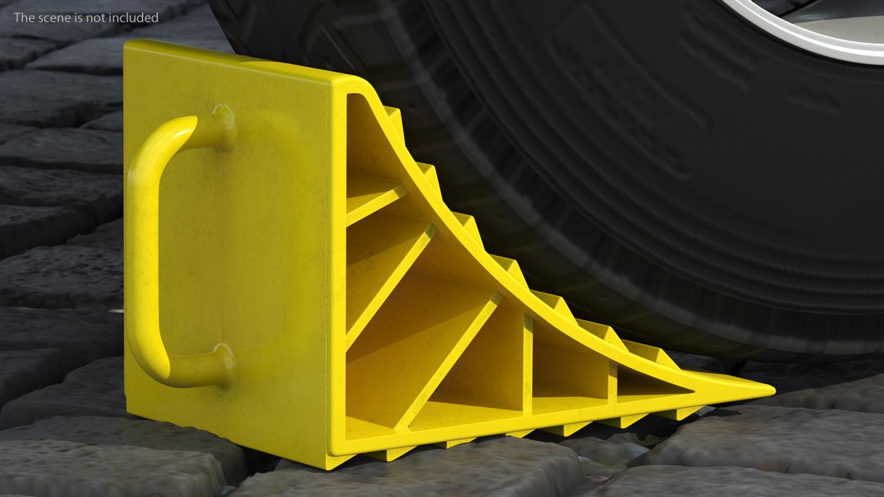 3D Plastic Wheel Chock Yellow