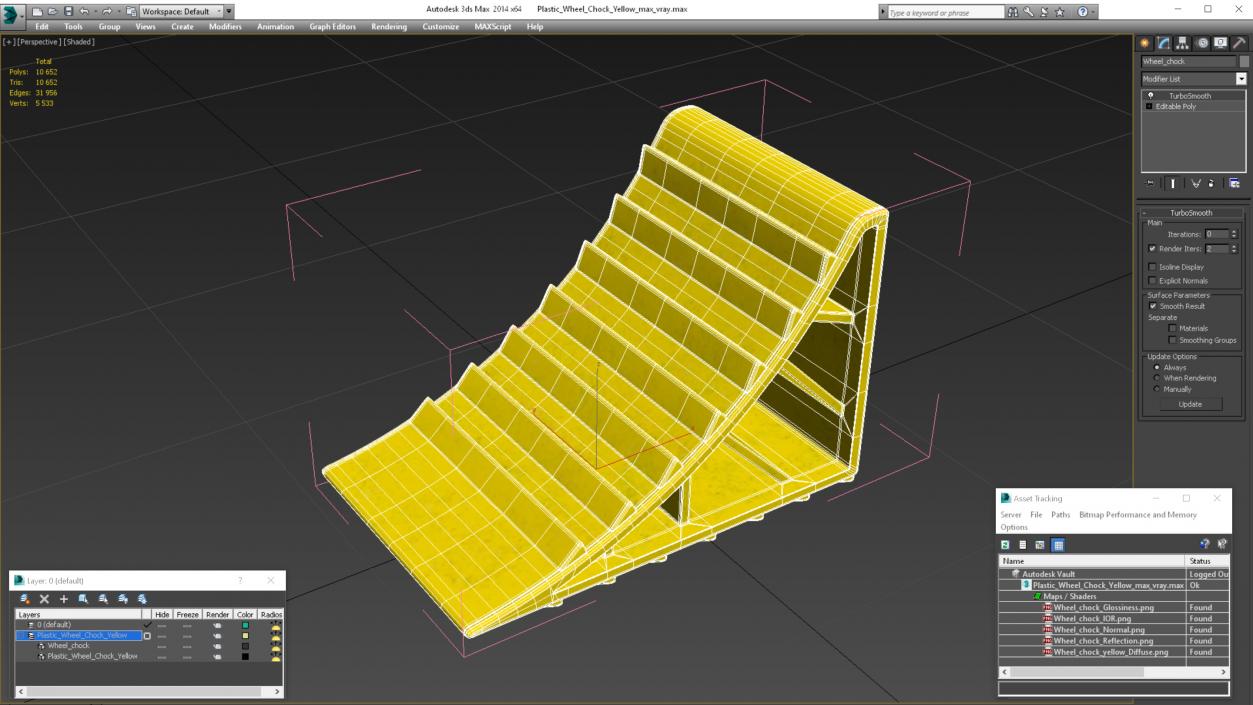 3D Plastic Wheel Chock Yellow