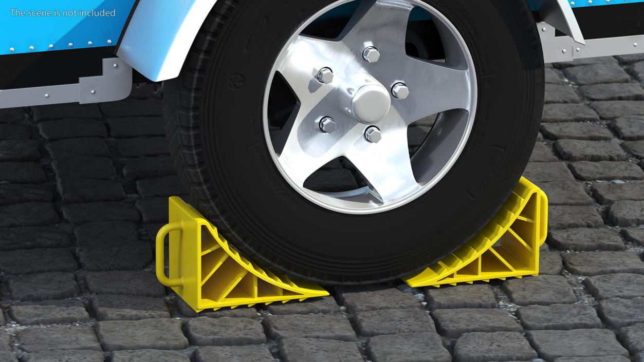 3D Plastic Wheel Chock Yellow