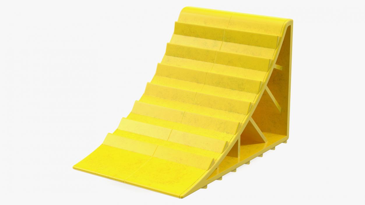 3D Plastic Wheel Chock Yellow