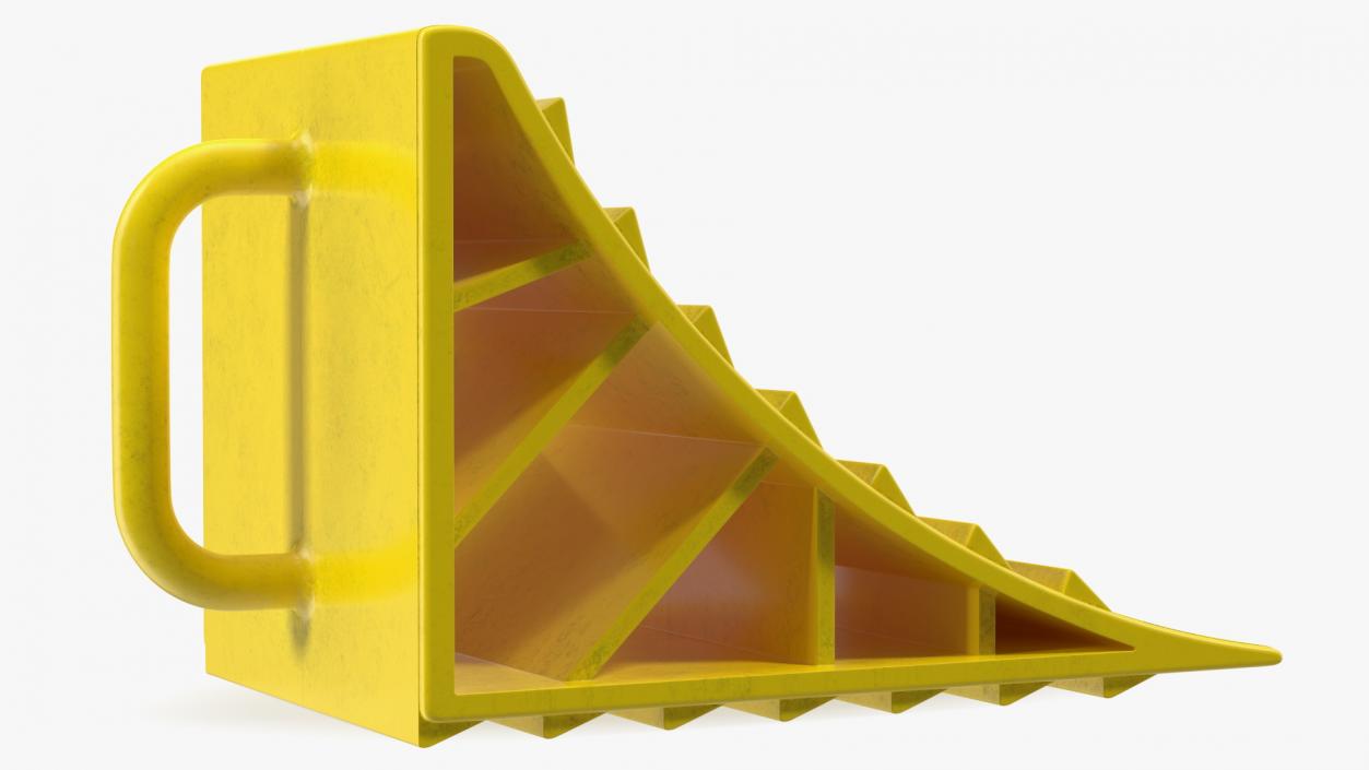 3D Plastic Wheel Chock Yellow