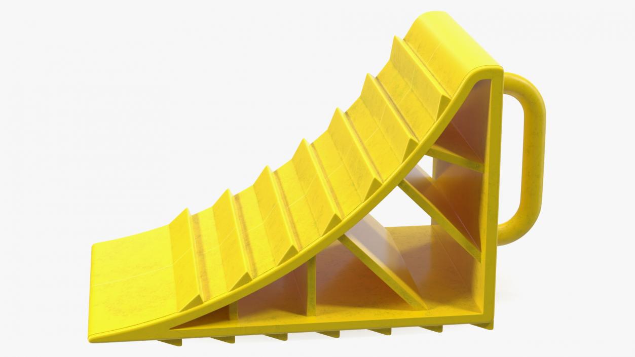 3D Plastic Wheel Chock Yellow