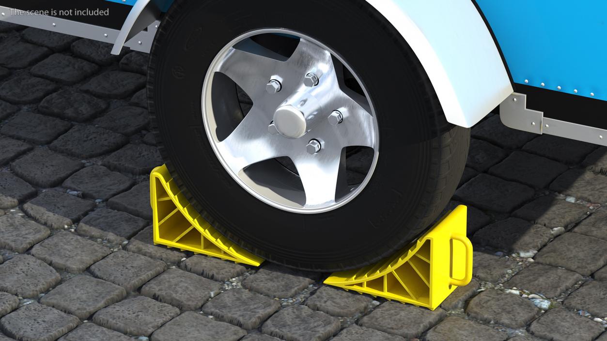 3D Plastic Wheel Chock Yellow