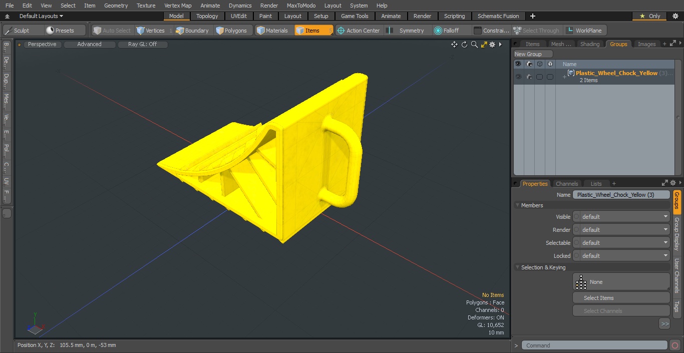 3D Plastic Wheel Chock Yellow