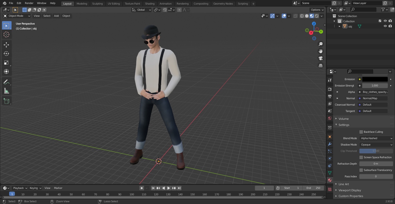 Fashionable Chinese Man With Sunglasses 3D model