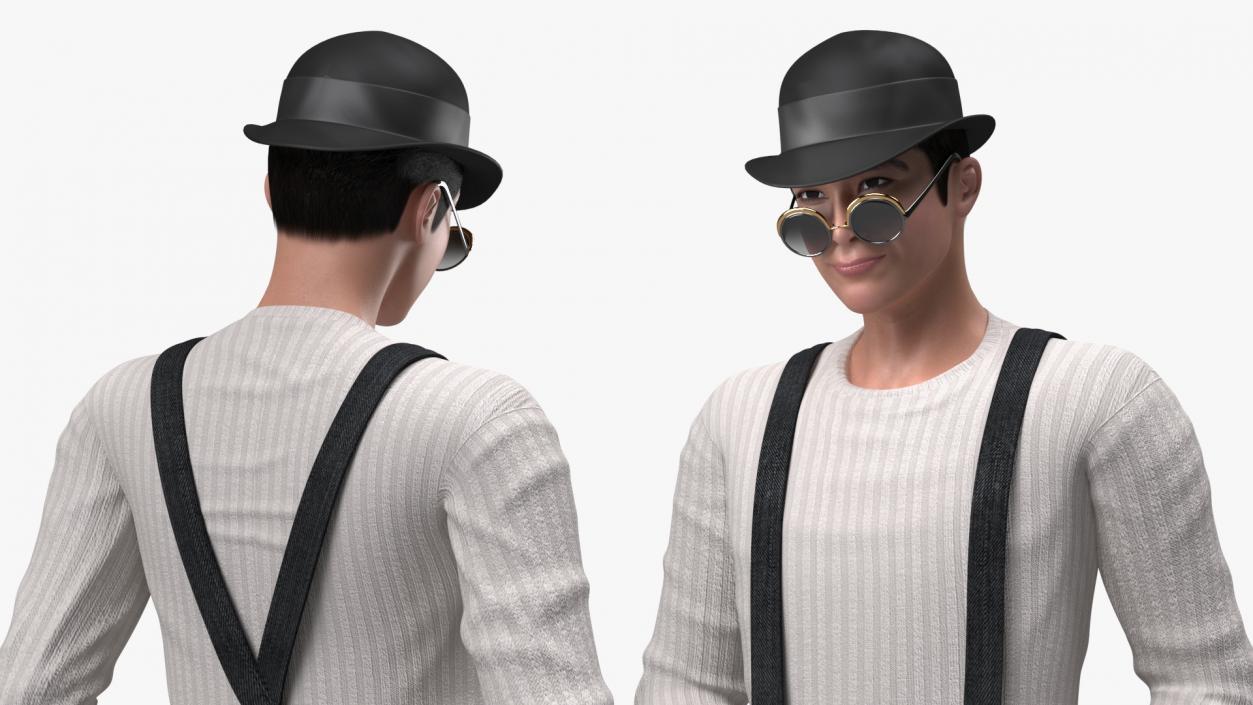 Fashionable Chinese Man With Sunglasses 3D model