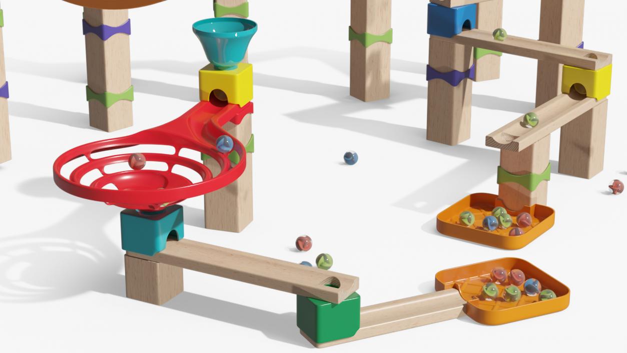 3D model Baby Plays with Marble Run Toy