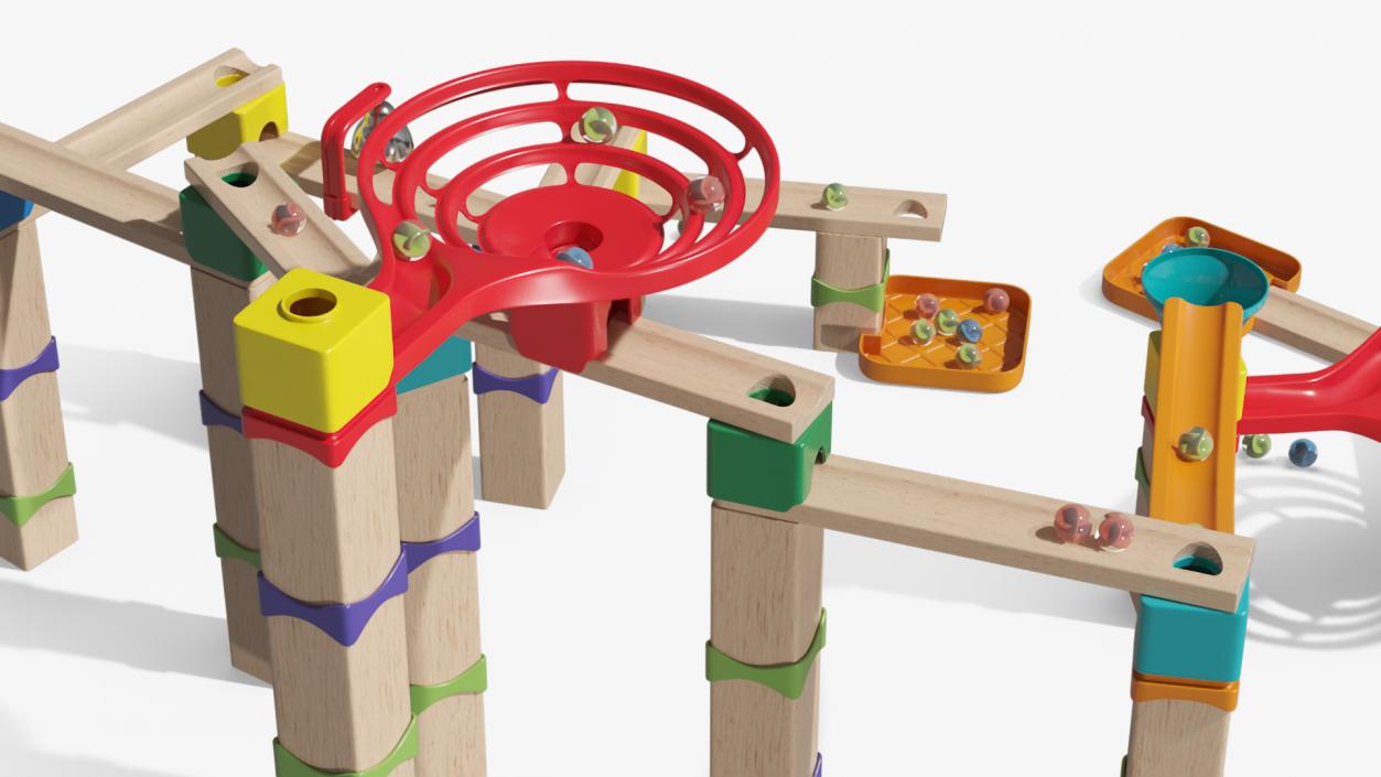 3D model Baby Plays with Marble Run Toy