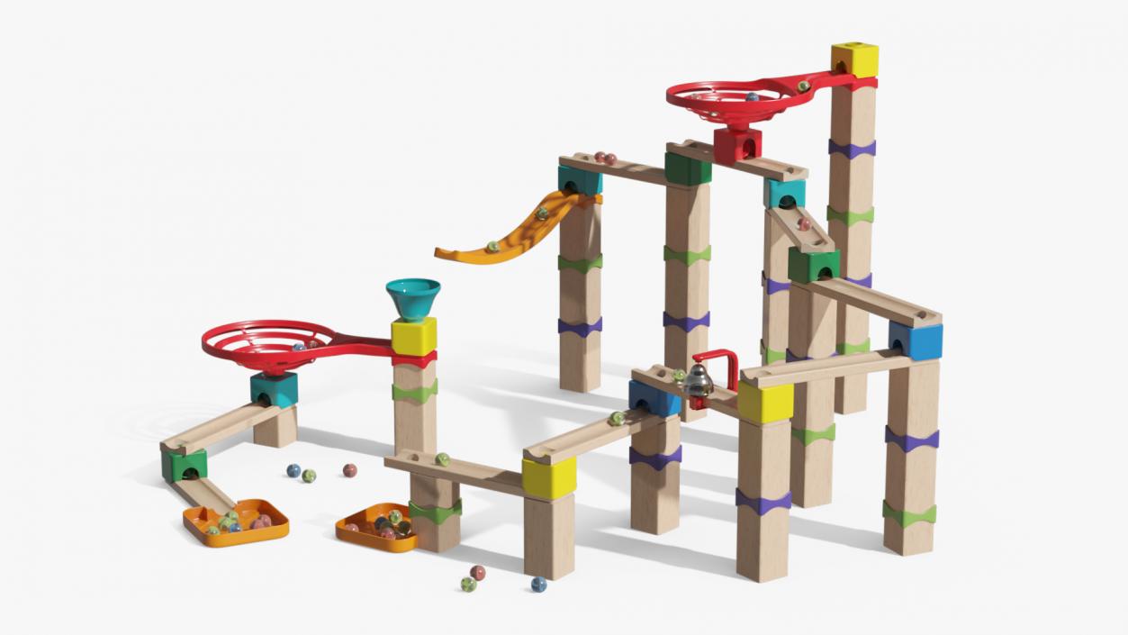 3D model Baby Plays with Marble Run Toy