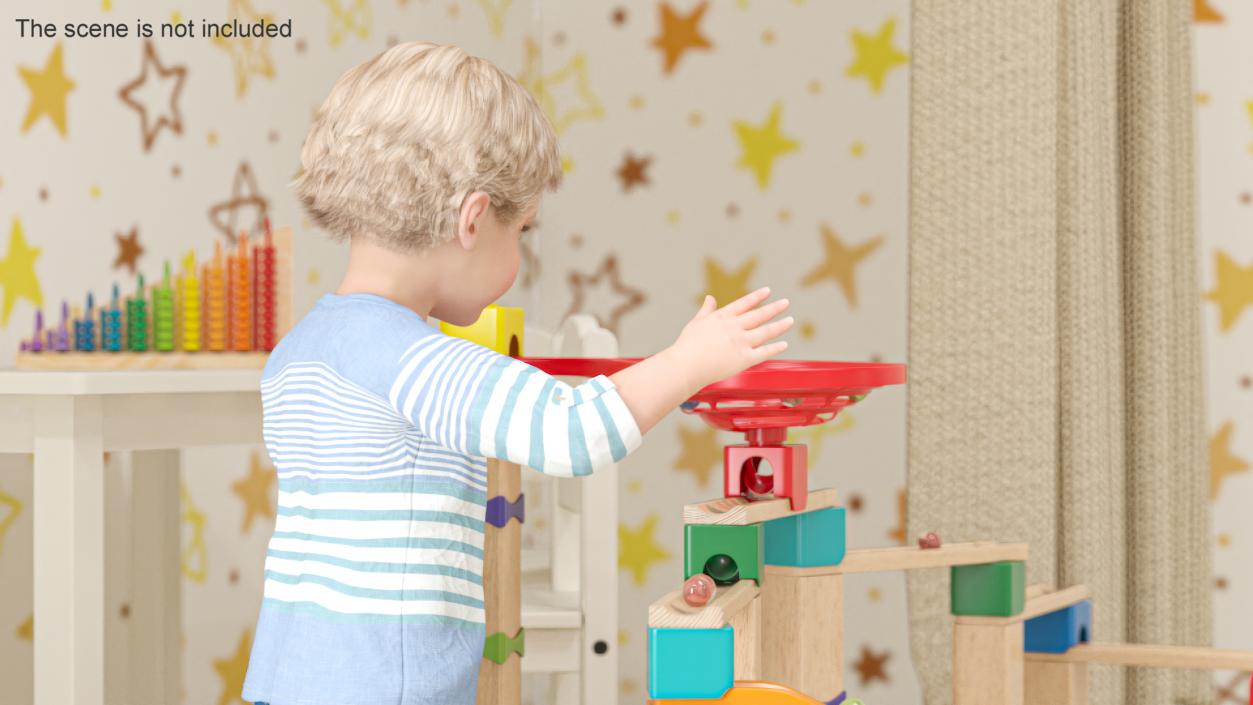 3D model Baby Plays with Marble Run Toy