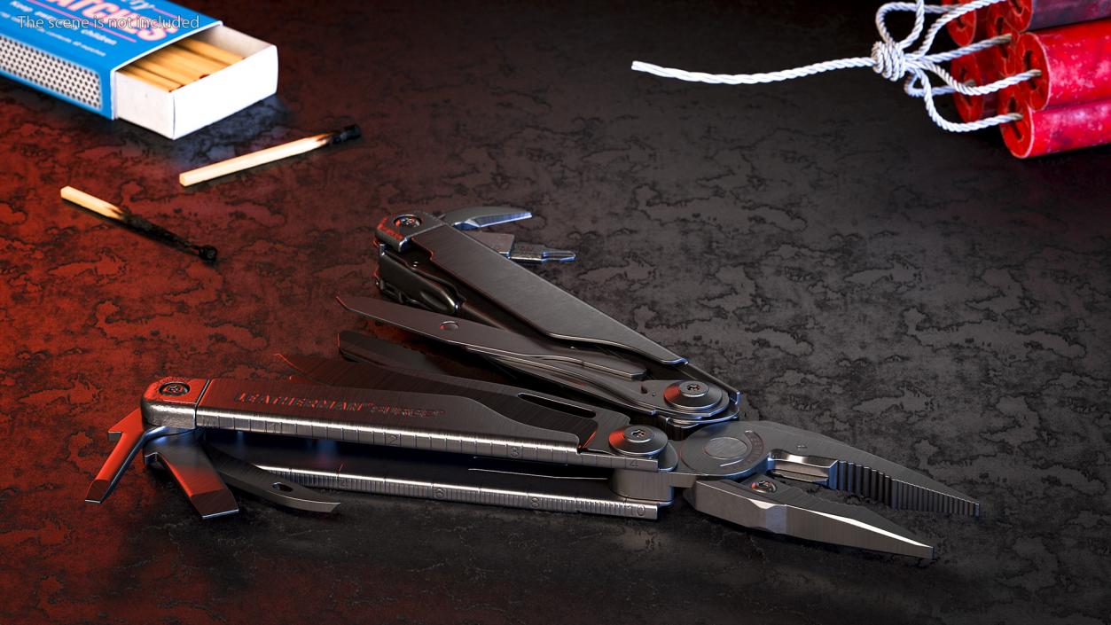 Leatherman Surge Multitool Black Rigged 3D model