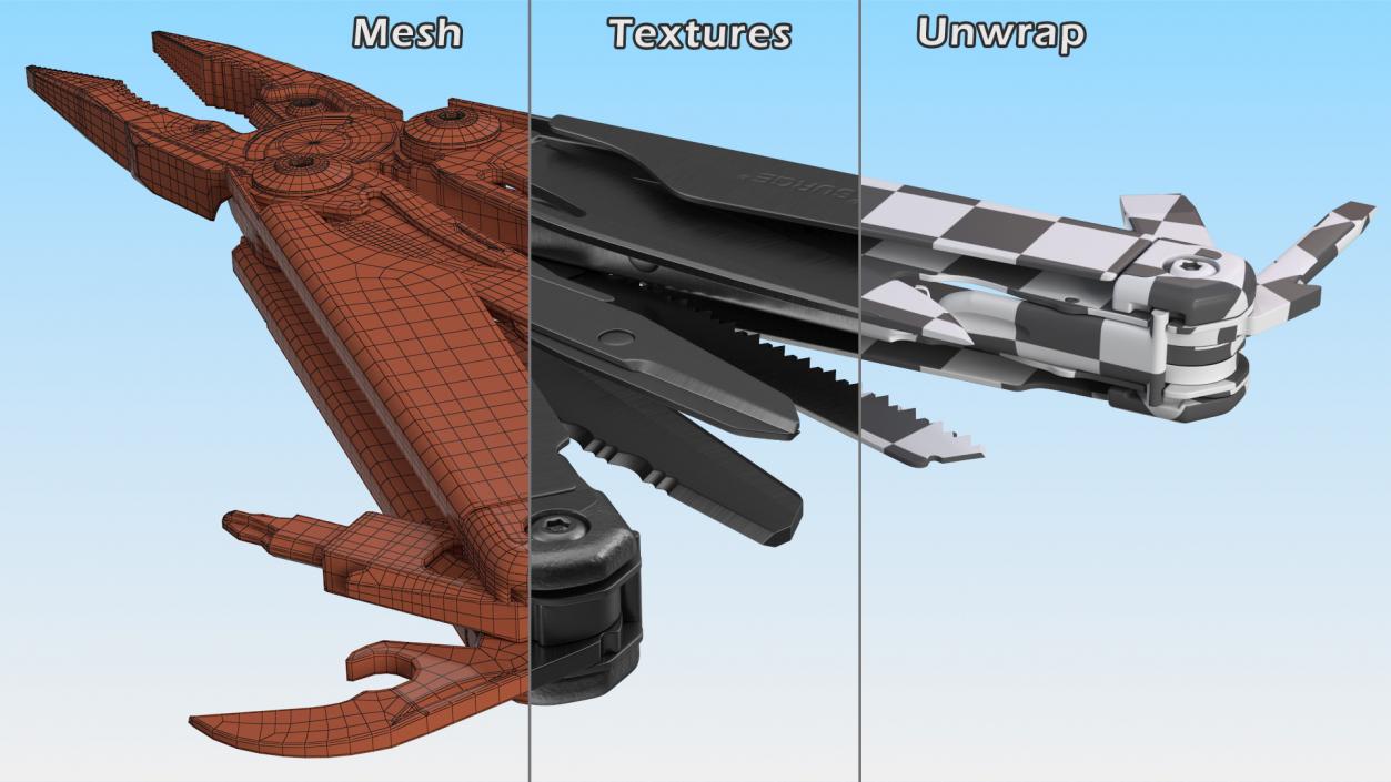 Leatherman Surge Multitool Black Rigged 3D model