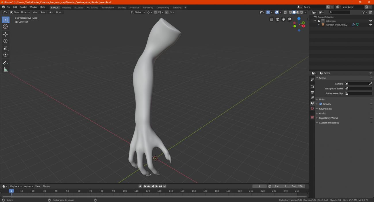 3D model Monster Creature Arm