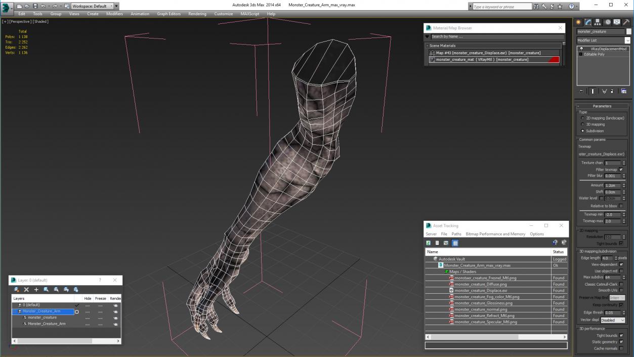 3D model Monster Creature Arm