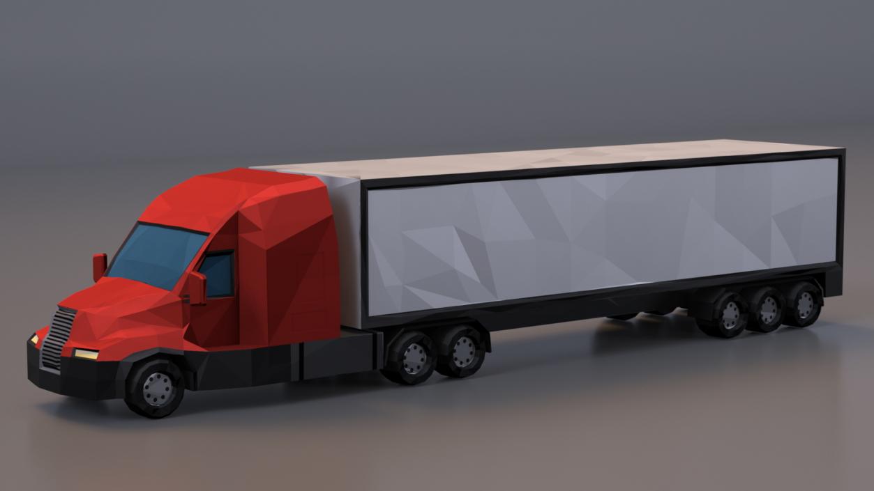 Low Poly Stylized Model Truck 3D model