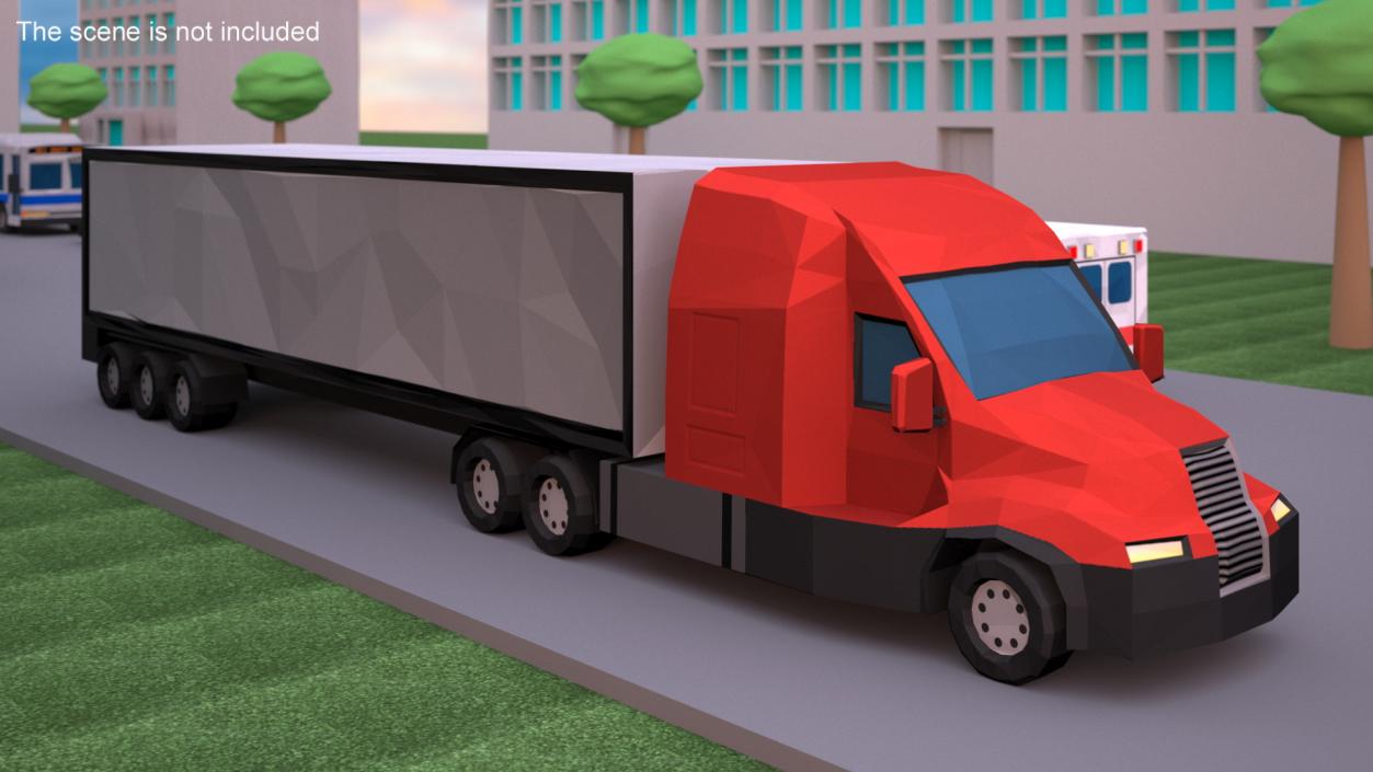 Low Poly Stylized Model Truck 3D model